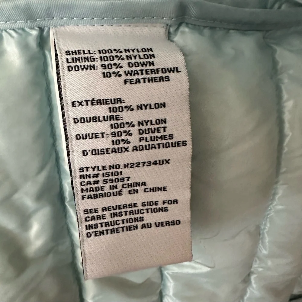 Kate Spade Packable Down Jacket Frosty Sky Blue